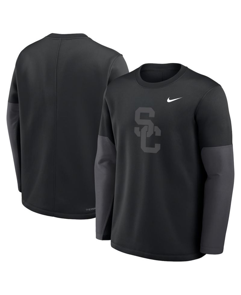 Men's Black USC Trojans 2025 Sideline Coach Performance Long Sleeve T-Shirt