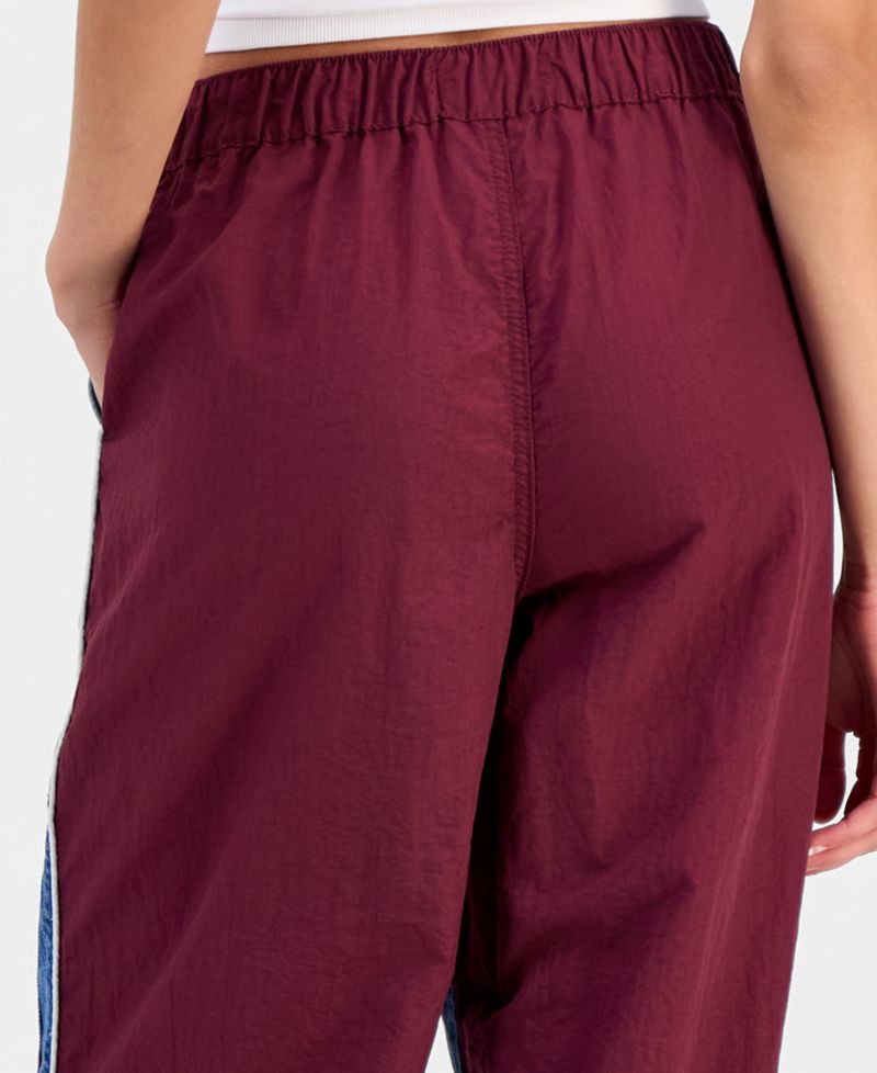 Juniors' Mixed Materials Wide Leg Jeans