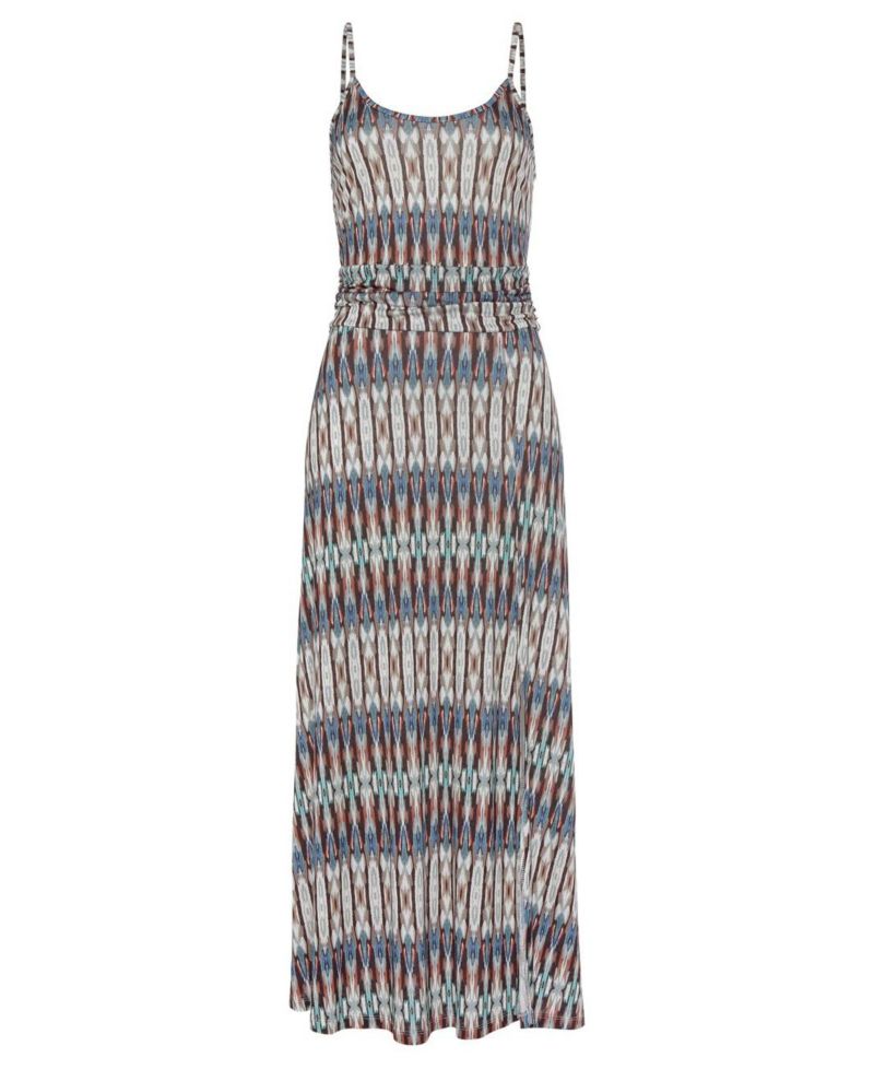 Women's Printed Side-Slit Scoop Neck Maxi Dress