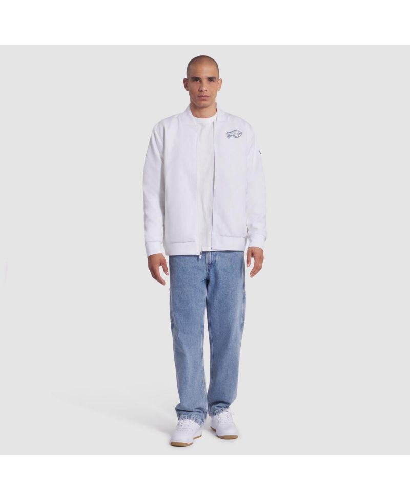 Men's White Buffalo Bills 2025 Rivalries Collection Sideline Full-Zip Bomber Jacket