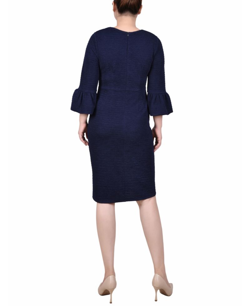 Petite 3/4 Length Imitation Pearl Detail Dress