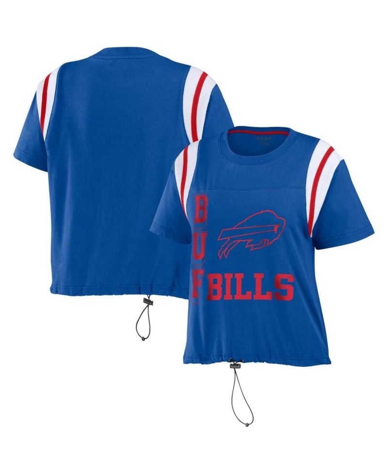 Women's Royal Distressed Buffalo Bills Cinched Colorblock T-shirt
