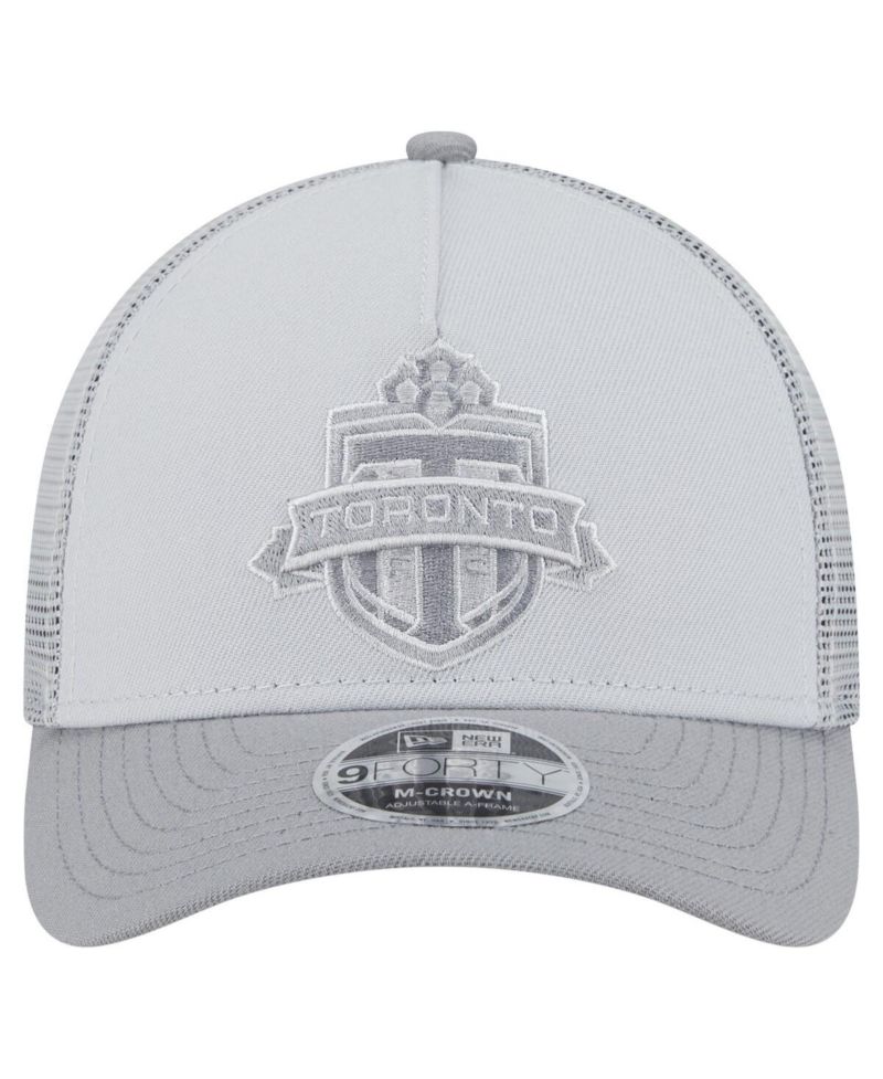 Men's Gray Toronto FC Color Pack 9FORTY M-Crown A-Frame Adjustable Trucker Hat