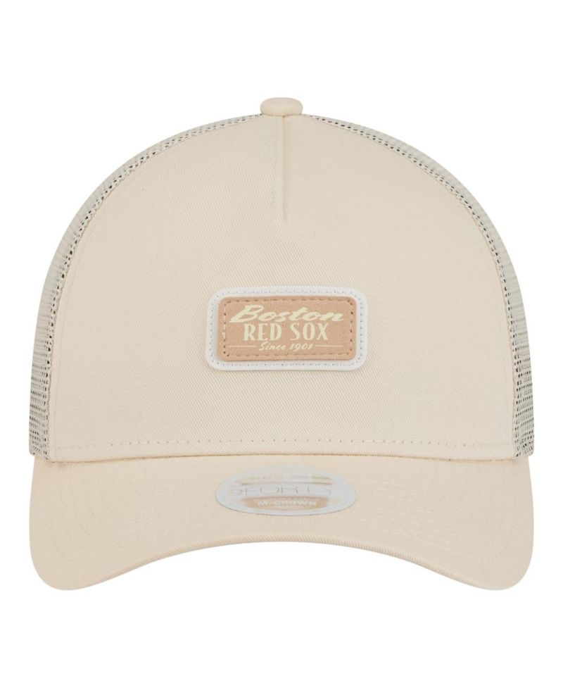 Women's Light Beige Boston Red Sox Tonal Patch 9FORTY M-Crown A-Frame Trucker Adjustable Hat