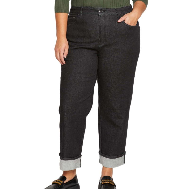 Women's Stevie High-Rise Cuffed Straight-Leg Jeans