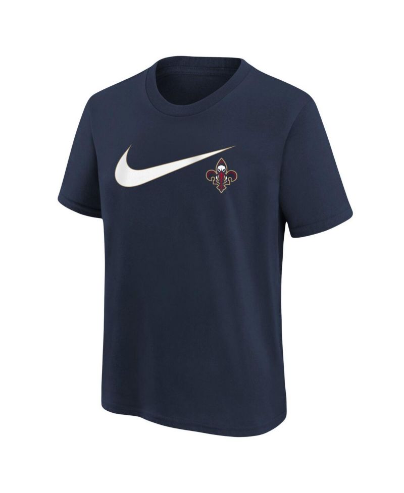 Big Boys and Girls Navy New Orleans Pelicans Swoosh T-Shirt