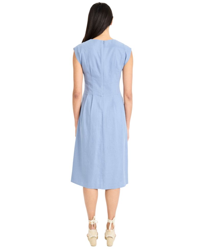 Women's V-Neck Flare Midi Dress