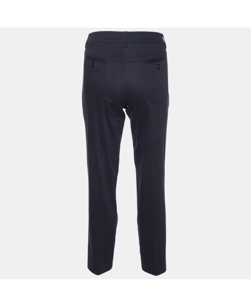 Women's Cheap And Chic Black Cotton Tailored Trousers
