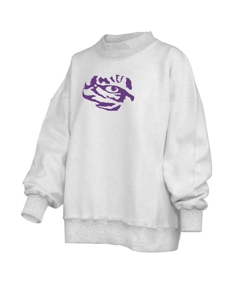 Women's Heather Gray LSU Tigers Reversible Sweatshirt