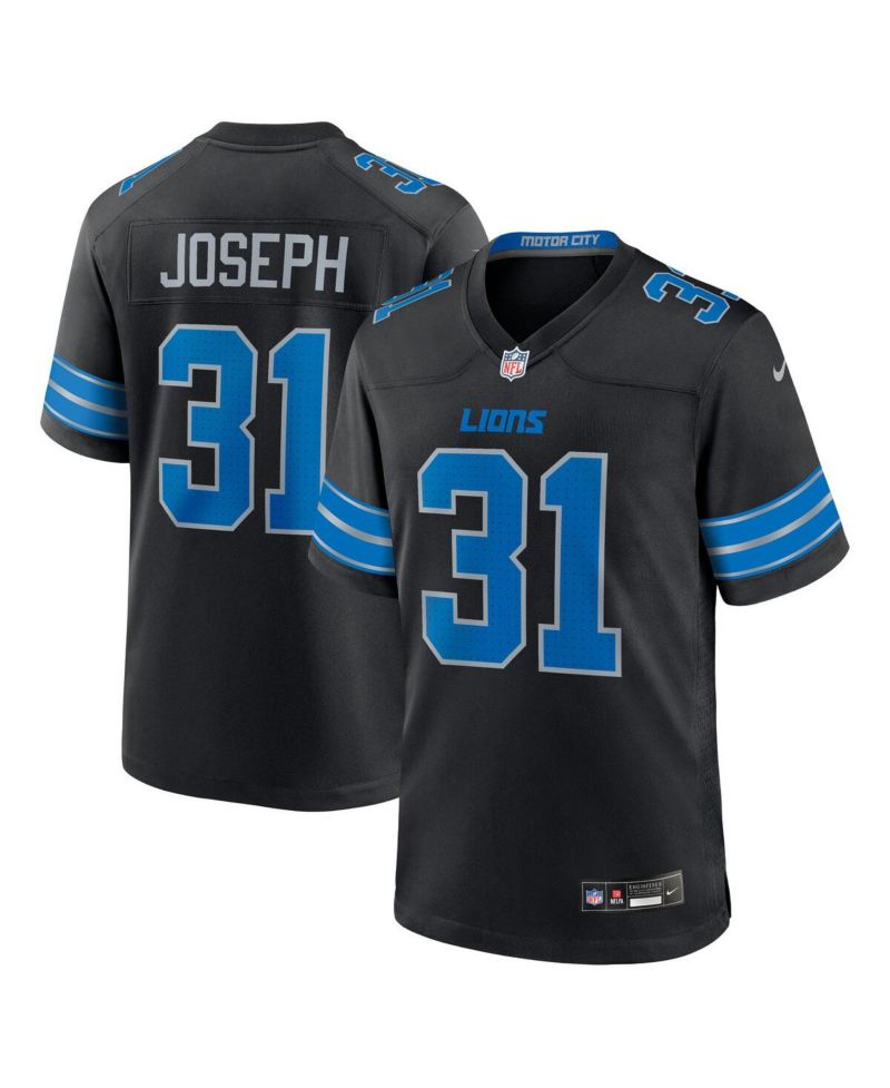 Men's Kerby Joseph Black Detroit Lions Alternate Game Jersey