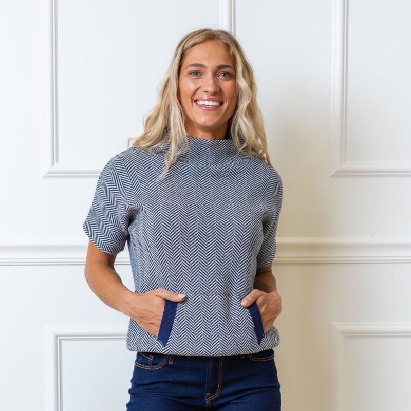 Women's Hope and Henry Short Sleeve Mock Neck Sweater