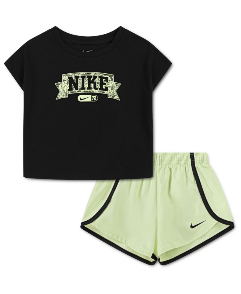 Girls' 2T-6X Lace It Up Crewneck T-Shirt and Shorts, 2-Piece Set