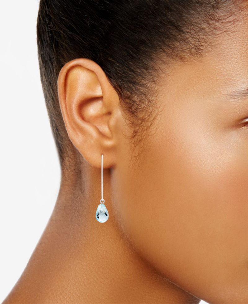 Gemstone Sweep Earrings in Sterling Silver (Available in Amethyst, Blue Topaz ,Citrine & Peridot)