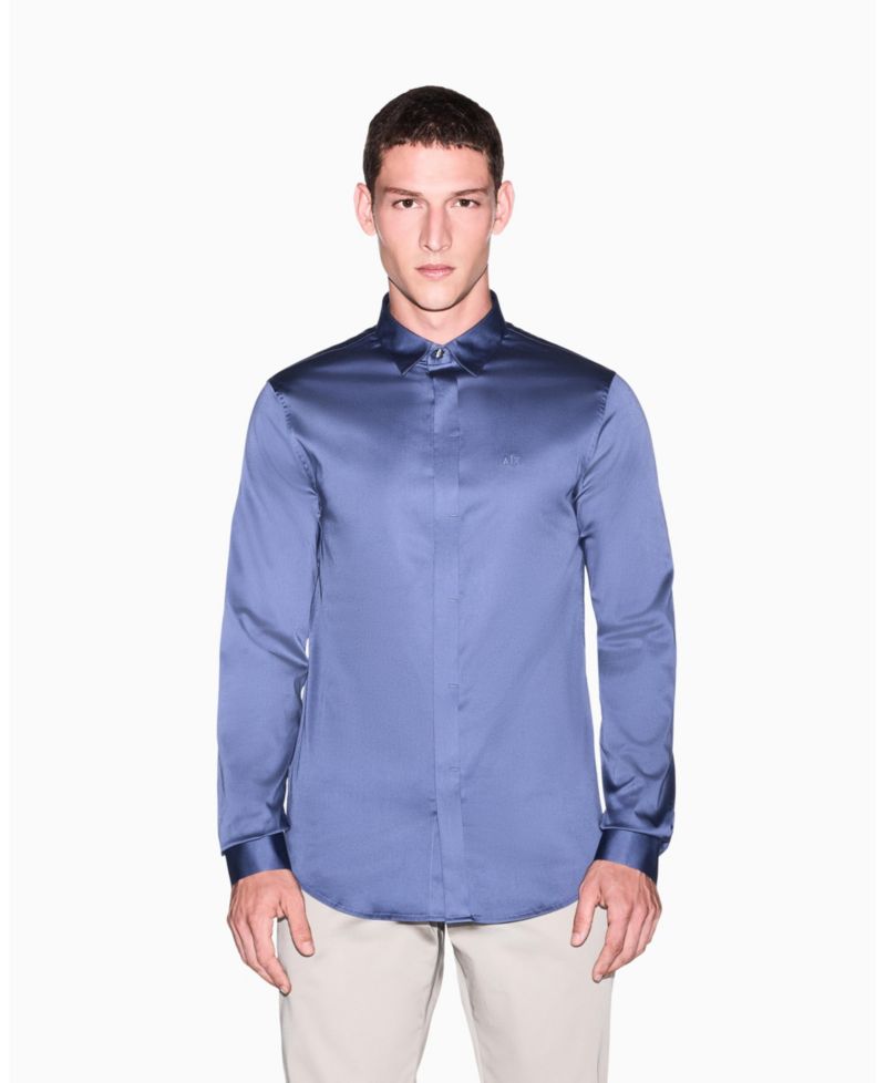 Men's Long Sleeve Solid Slim Fit Shirt