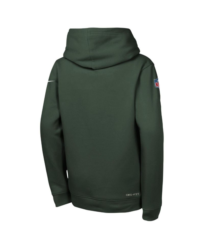 Big Boys and Girls Green Green Bay Packers Sideline Dri-FIT Hoodie