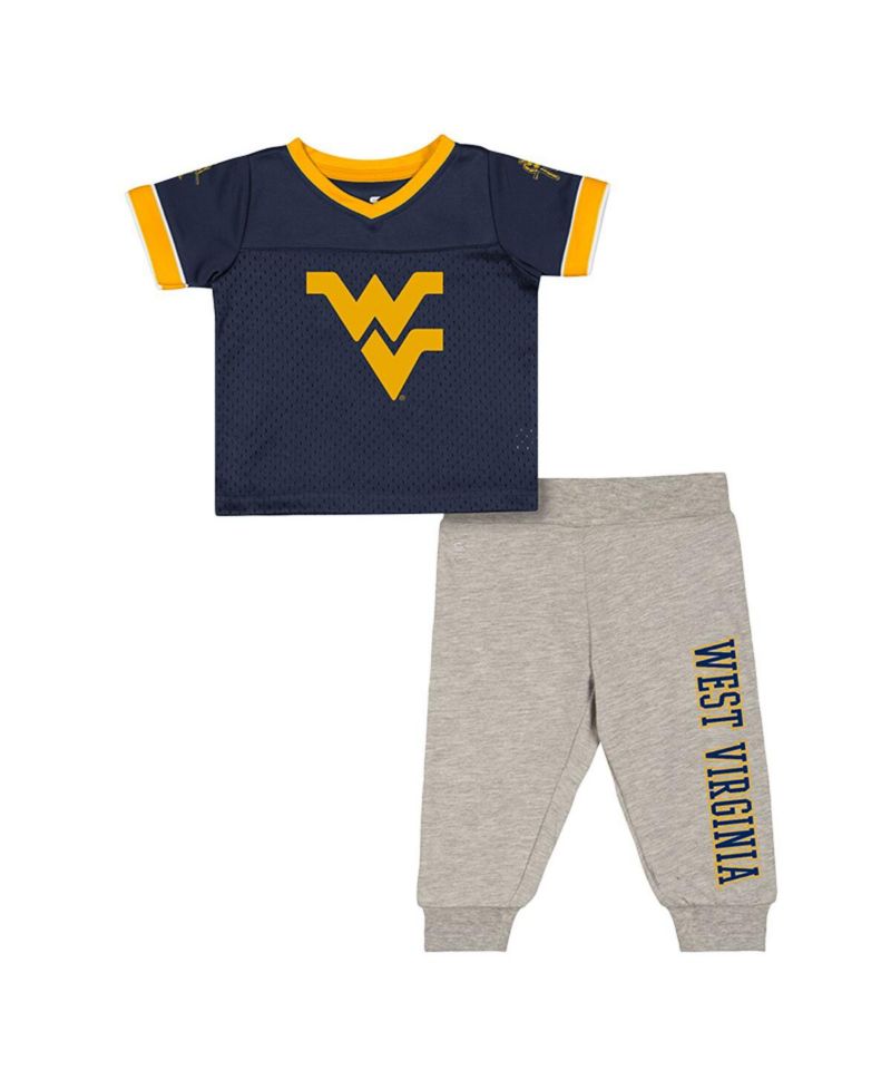 Baby Boys and Girls Newborn 2-Piece West Virginia Mountaineers Nothing but the Hits Football Set