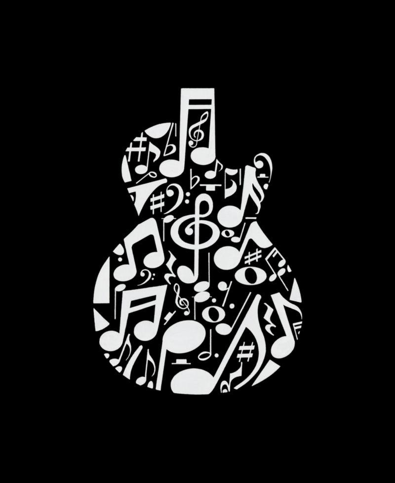 Men's Music Notes Word Art Graphic Tank Top