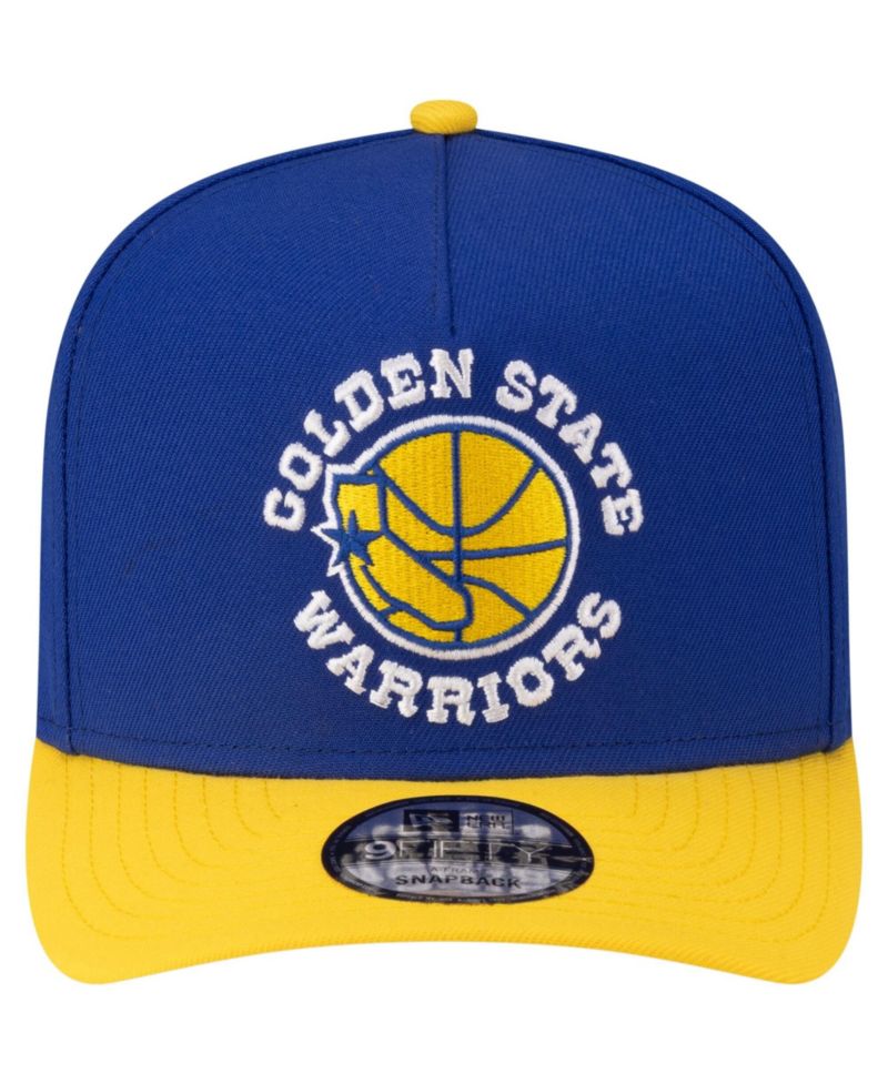 Men's Royal/Gold Golden State Warriors 80s Throwback A-Frame 9FIFTY Snapback Hat