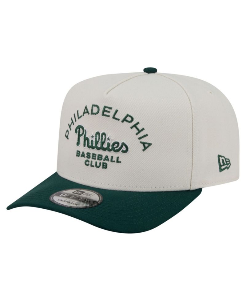 Men's Cream/Dark Green Philadelphia Phillies Chrome A-Frame 9FIFTY Snapback Hat