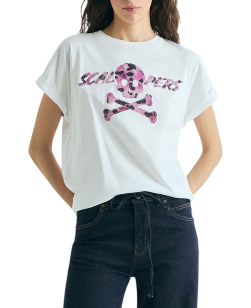 Women's Animal Print Skull T-Shirt