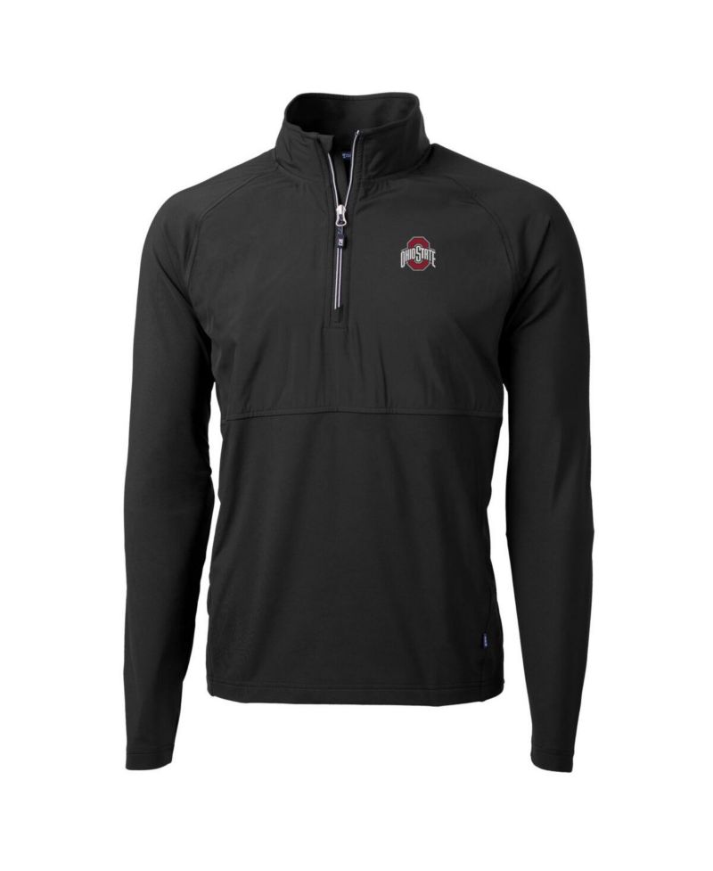 Men's Black Ohio State Buckeyes Adapt Knit Hybrid Quarter-Zip Pullover Top