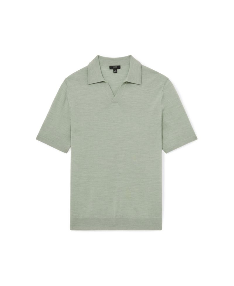 Men's Duchie Merino Wool Open-Collar Fine-Knit Polo Shirt