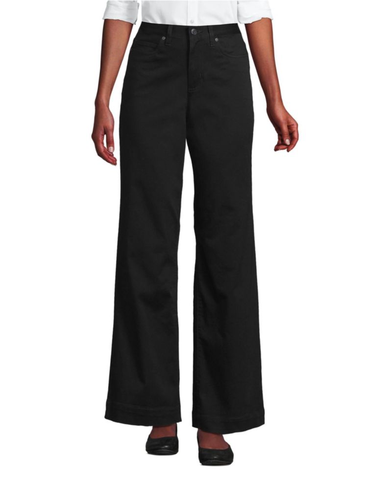 Women's High Rise 5 Pocket Wide Leg Chino Pants