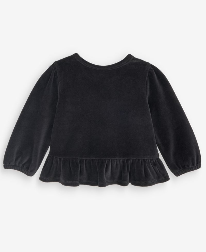 Baby Girls' 3M-24M Mix & Match Long-Sleeve Snowflakes Velour Peplum Top