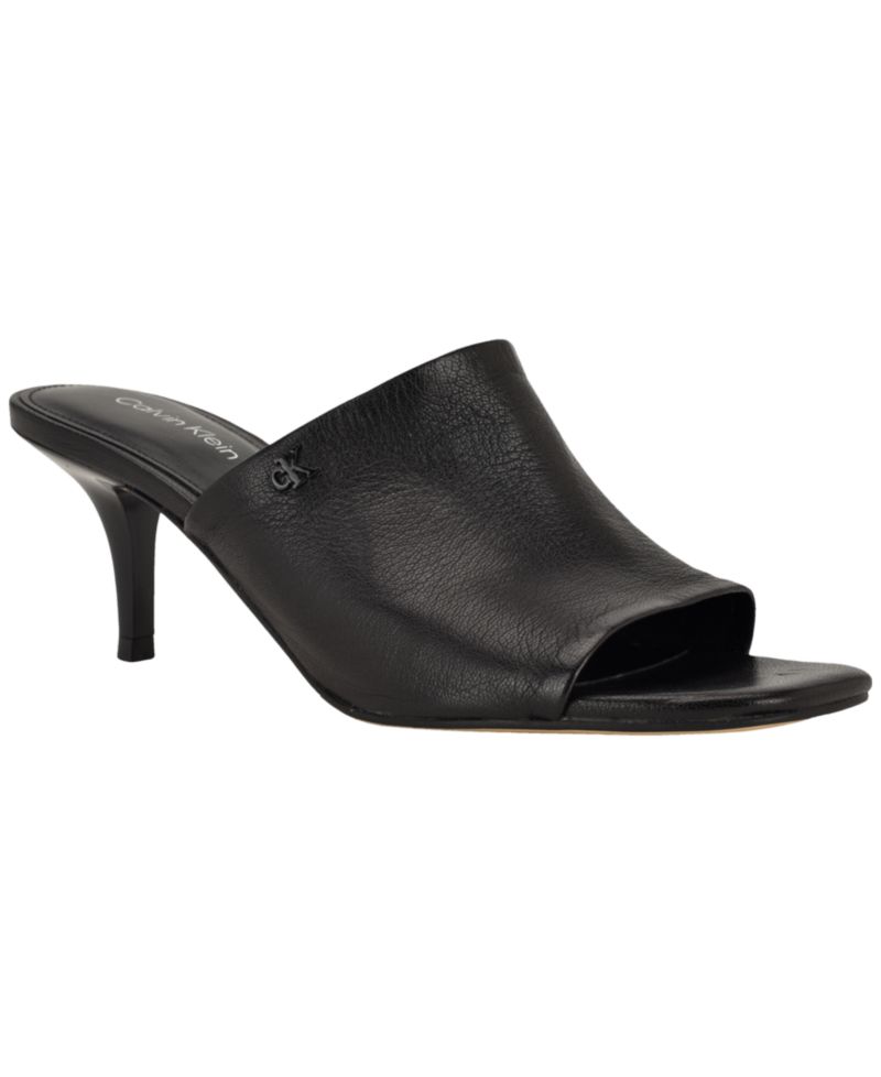 Women's Chaney Leather Slip-On Kitten Heel Dress Sandals