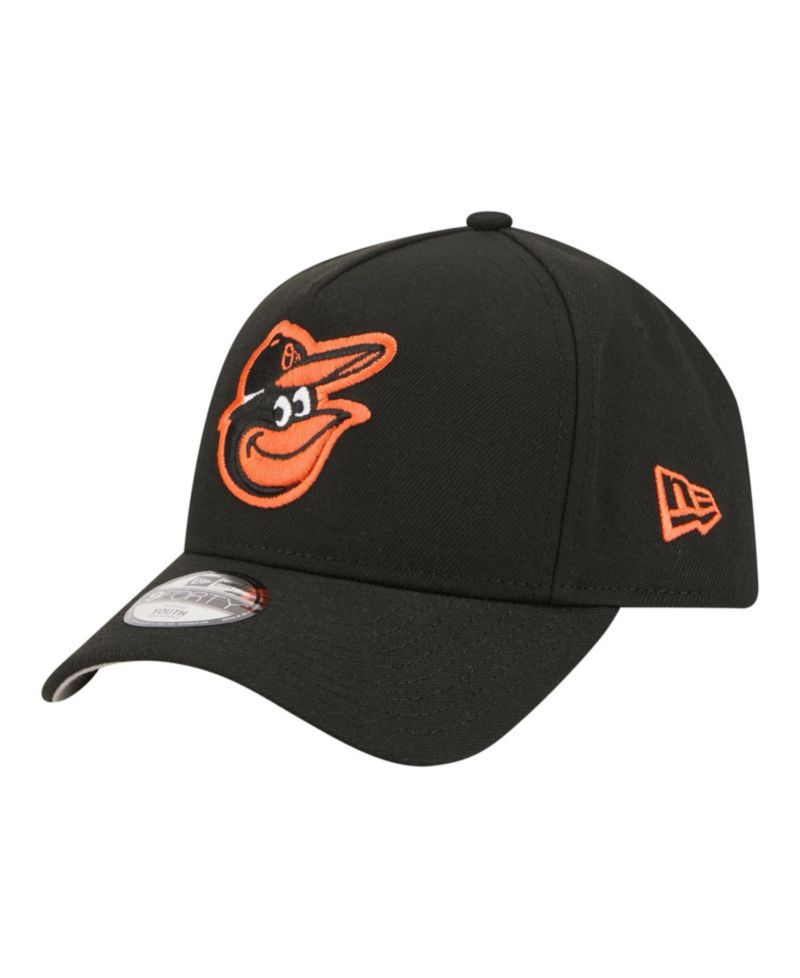 Big Boys and Girls Black Baltimore Orioles 9FORTY A-Frame Adjustable Hat
