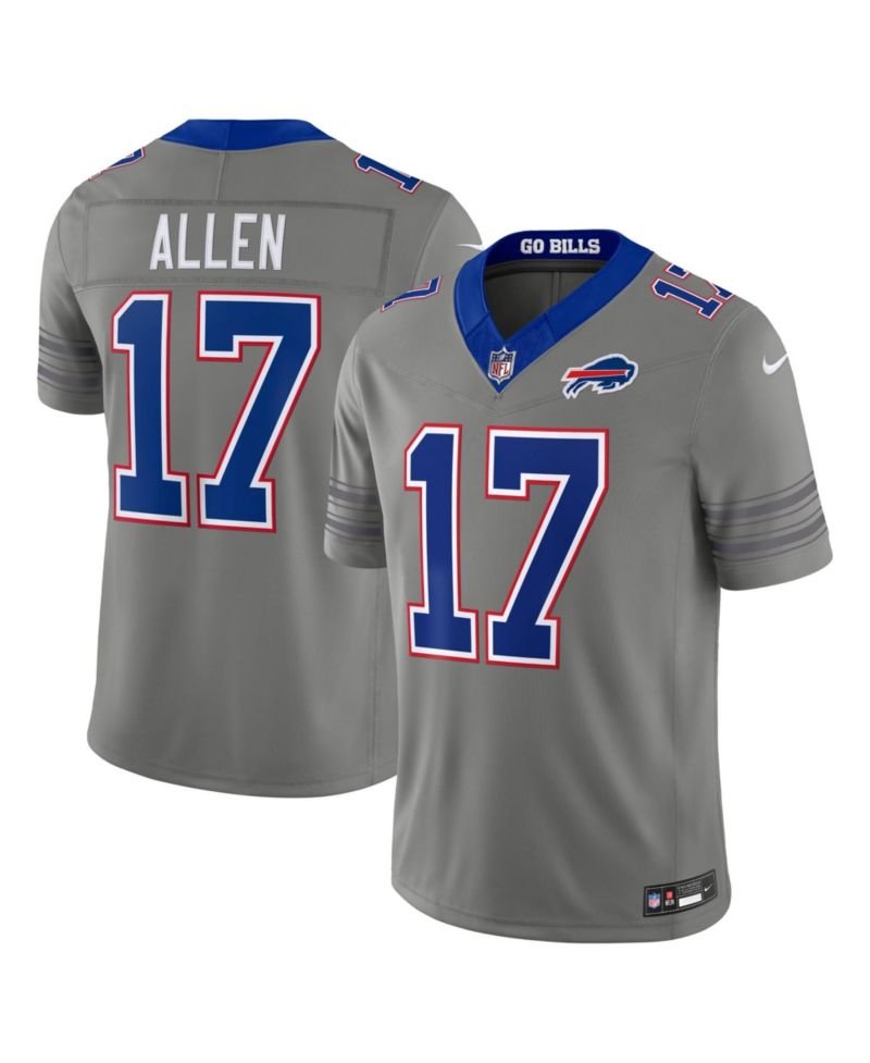 Men's Josh Allen Gray Buffalo Bills Nickel City Vapor F.U.S.E. Stitched Limited Jersey