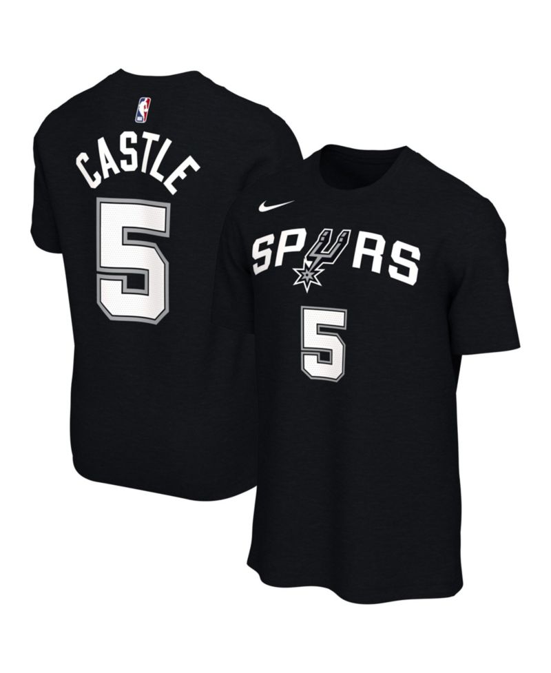 Men's and Women's Stephon Castle Black San Antonio Spurs Name & Number T-Shirt