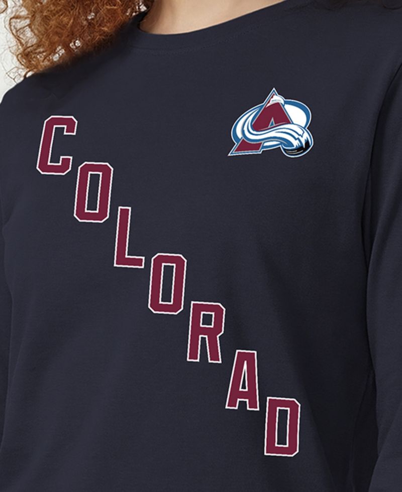 Women's Navy Colorado Avalanche 2-Hit Long Sleeve T-Shirt