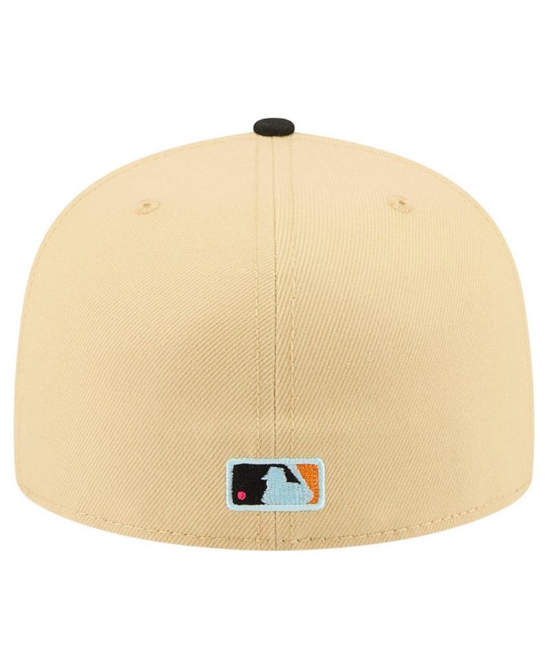 Men's Light Beige Texas Rangers Two-Tone Embroidered Visor 59FIFTY Fitted Hat