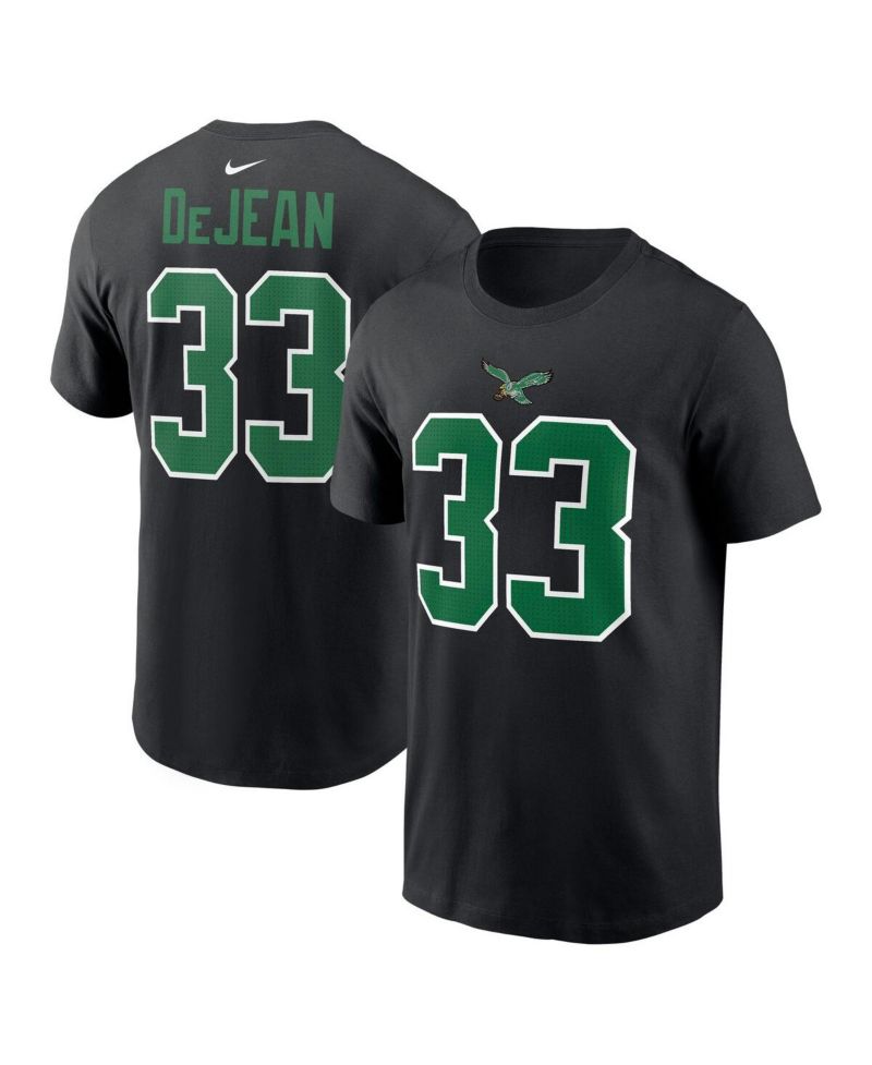 Men's Cooper DeJean Black Philadelphia Eagles Player Name & Number T-Shirt