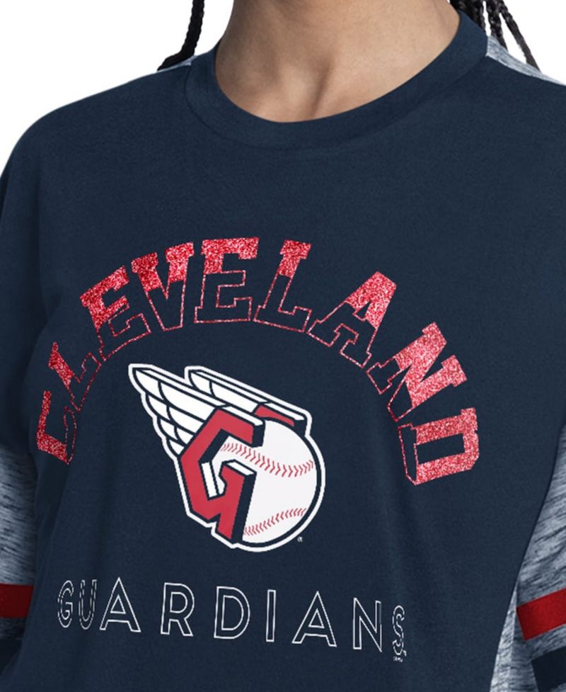 Women's Navy Cleveland Guardians Off-Season Oversized Top