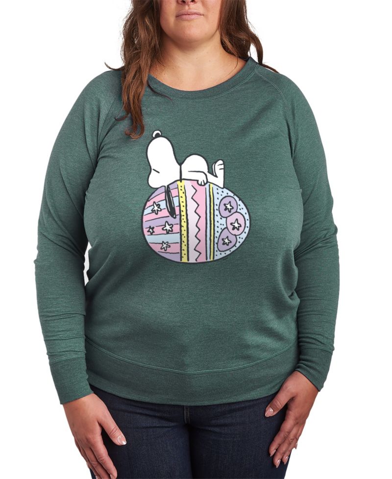 Plus Size Peanuts Snoopy Easter Egg Graphic Pullover T-Shirt