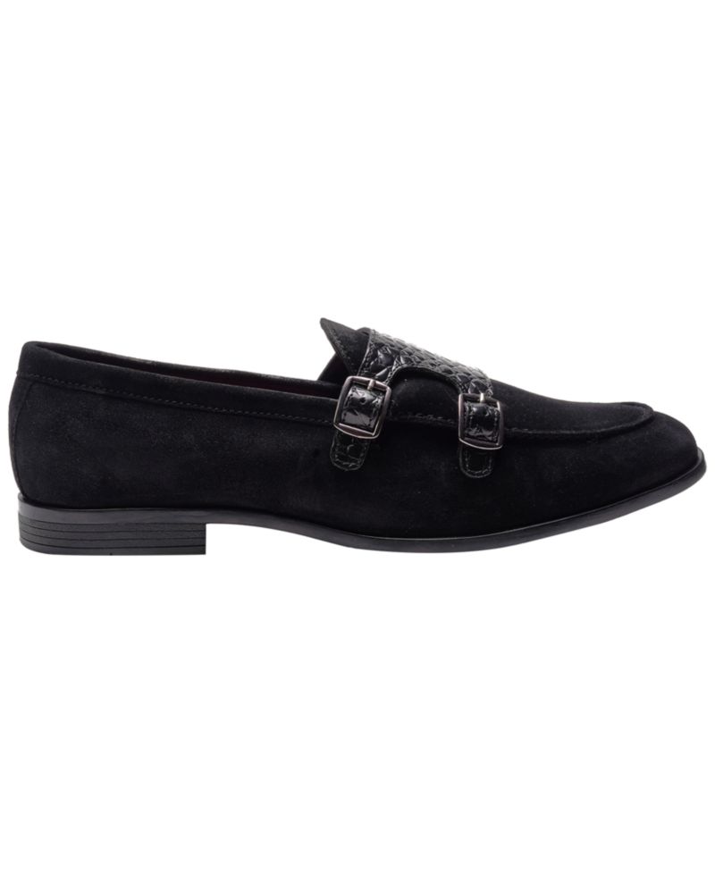 Men's Virtuoso Twin Buckle Strap Round-Toe Loafers