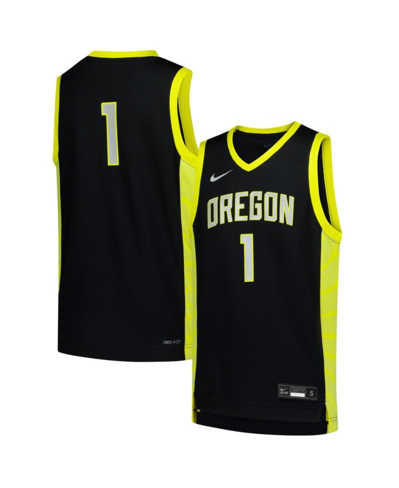 Big Boys and Girls 1 Black Oregon Ducks Replica Basketball Jersey