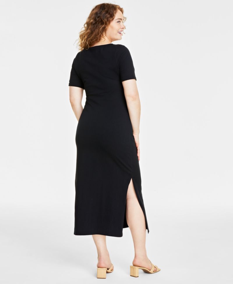 Women's Crewneck Wrap Tie Dress, Created for Macy's,