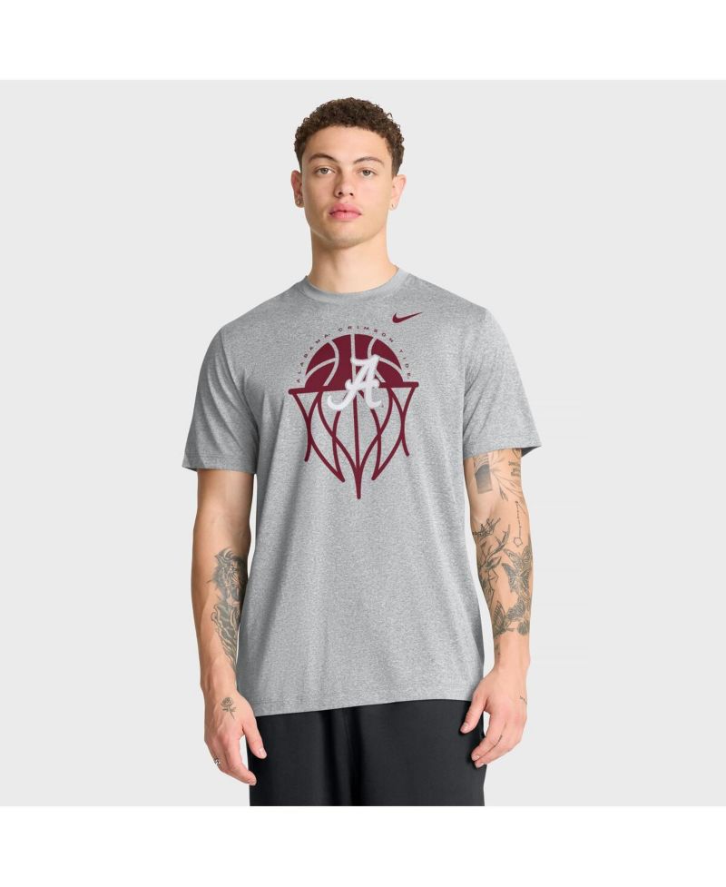 Men's Gray Alabama Crimson Tide Basketball Icon Legend T-Shirt