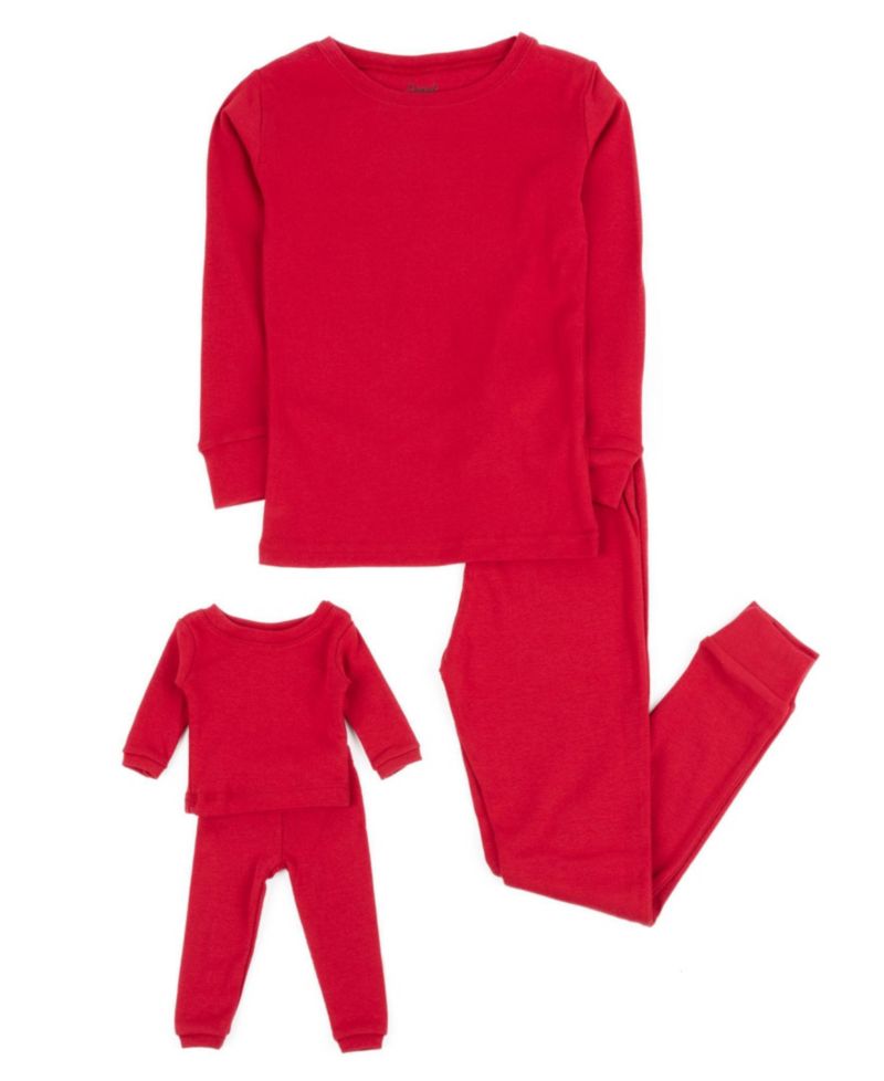 Girls 6-14 Matching Doll Snug-Fit Cotton Long Sleeve Pajamas