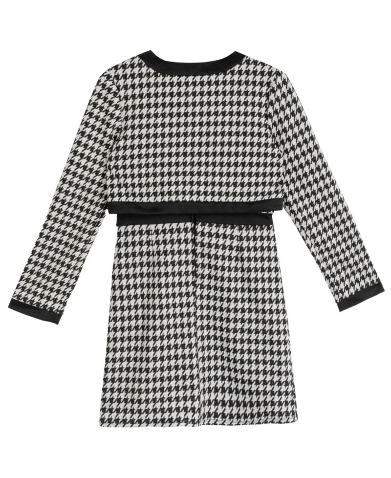 Girls' 7-16 Round Neck Long-Sleeve Dress