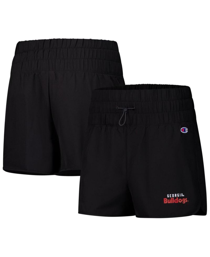 Women's Black Georgia Bulldogs Tailgate Her Woven Shorts