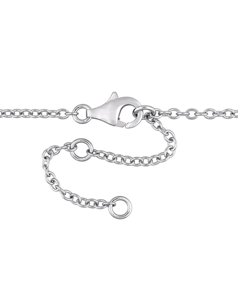 Amethyst (2-1/5 ct. t.w.) & White Sapphire (1/6 ct. t.w.) Rectangle Halo 18" Pendant Necklace in Sterling Silver (Also in Blue Topaz)