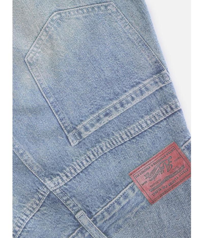 Men's Inverted Graphic Baggy Barrel Jeans