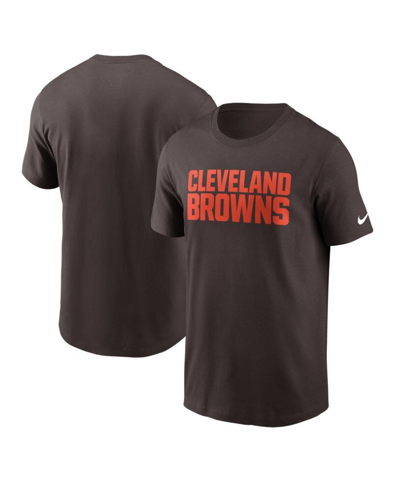 Men's Brown Cleveland Browns Primetime Wordmark Essential T-Shirt