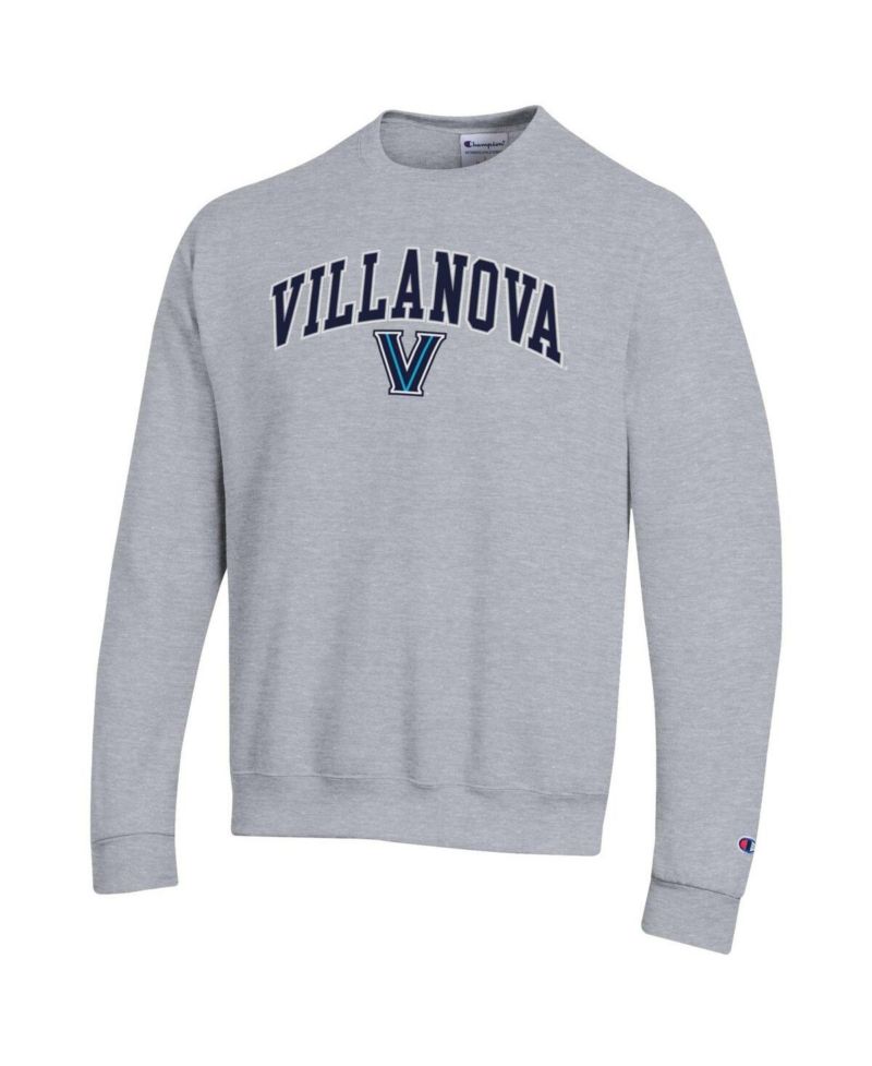 Men's Heather Gray Villanova Wildcats Arch Over Logo Pullover Sweatshirt