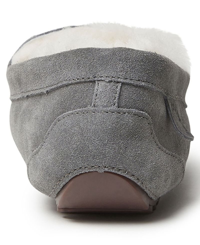 Dearfoams Women's Fireside Mel Genuine Shearling Moccasin Slipper