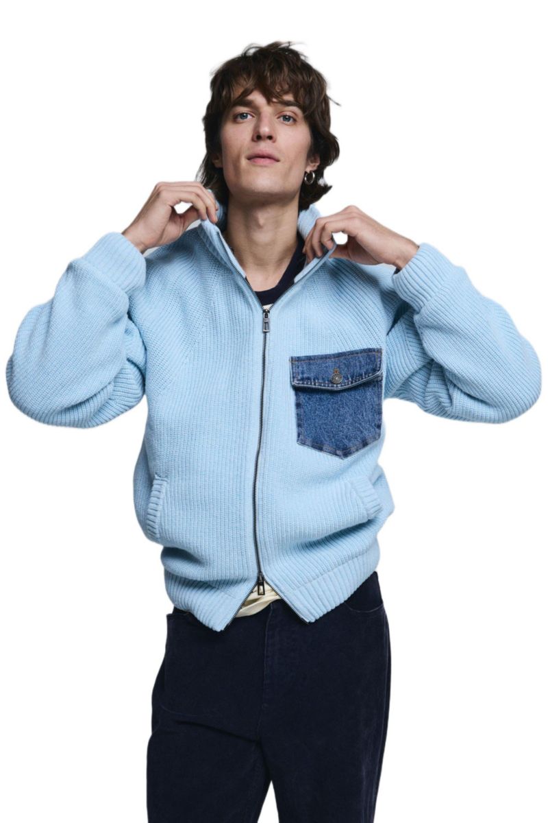 Men's Double zipper knit sweater